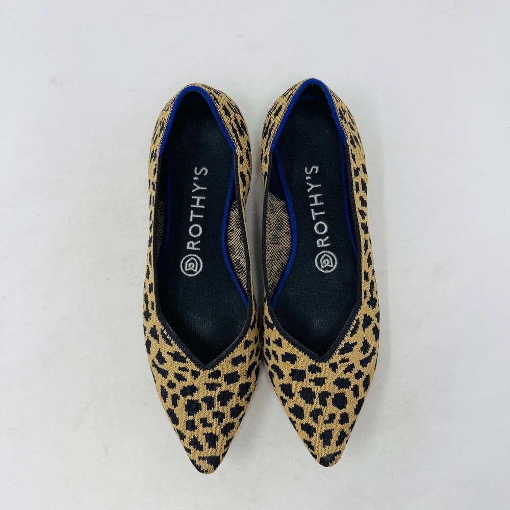 Rothys The Point Leopard‎ Print Flats Women's Shoes Size 7 Animal Print